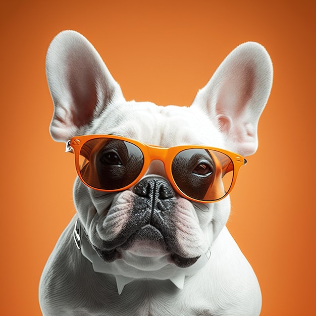 Un chien portant des lunettes de soleil