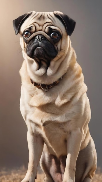 Chien Pug isolé sur un fond blanc