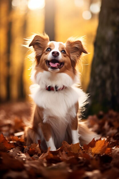 Un chien avec une queue agitée