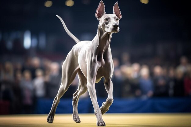 Un chien avec une queue qui dit "le chien"