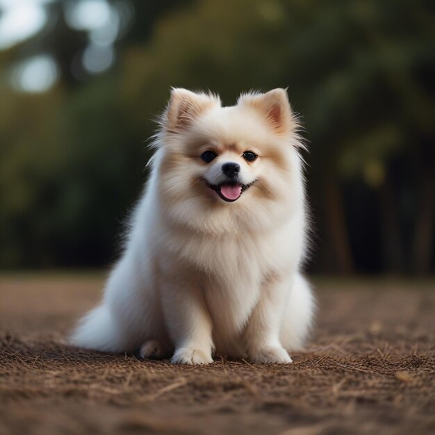 Photo un chien qui est assis dans l'herbe