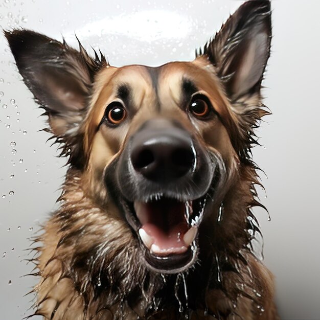 Photo un chien qui a le nez mouillé et un nez mouillé