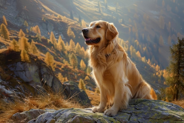 chien de récupération doré sur le fond de la nature animal de compagnie