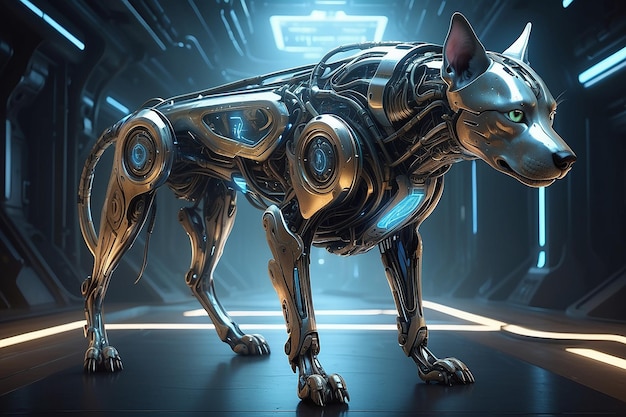 Photo le chien robot androïde