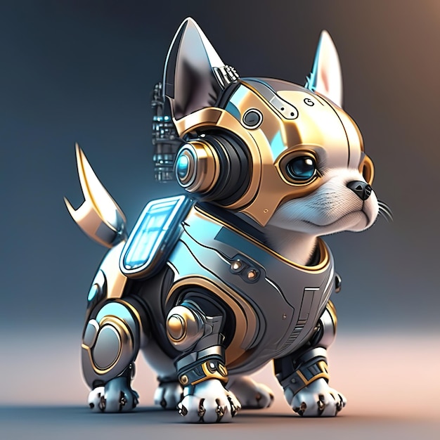 Chien robot chibi mignon IA générative