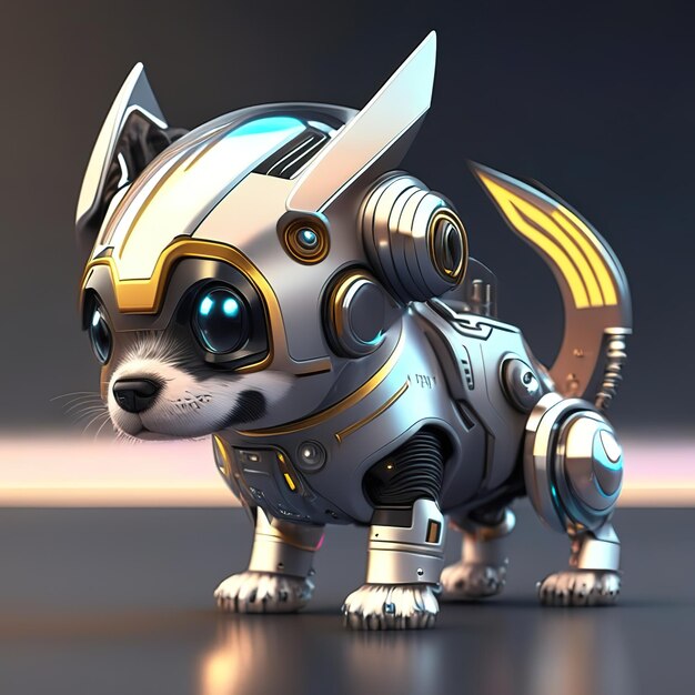 Chien robot chibi mignon IA générative