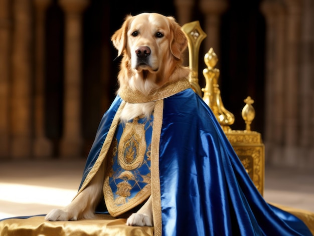 Photo chien royal avec une attitude royale dans un cadre royal