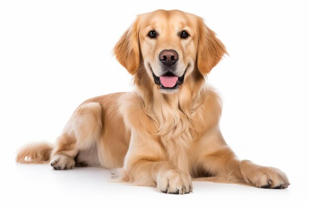 Photo un chien avec sa bouche ouverte et un fond blanc