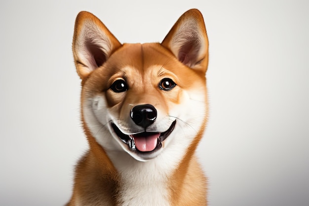 Chien Shiba Inu au visage mignon isolé sur un fond blanc