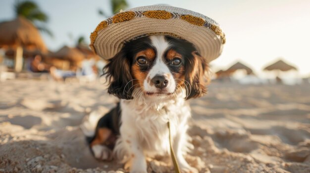 un chien en sombrero comme bannière de la célébration du Cinco de Mayo