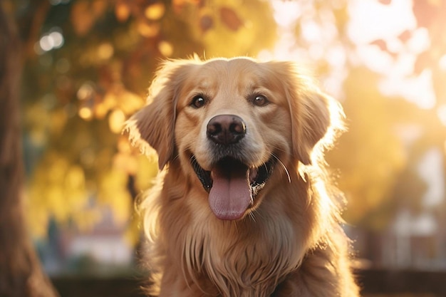 un chien avec un sourire sur le visage est assis au soleil