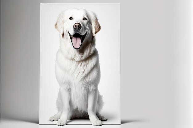 Un chien sourit sur fond blanc Fabriqué par AIIntelligence artificielle