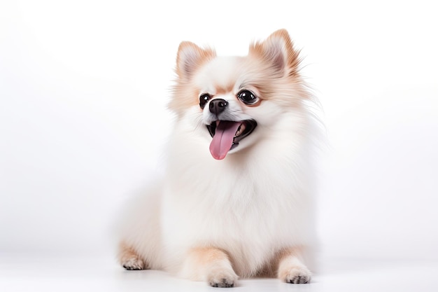 Chien Spitz isolé sur fond blanc