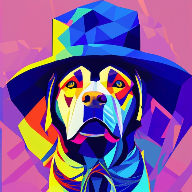 Photo chien de style cubisme