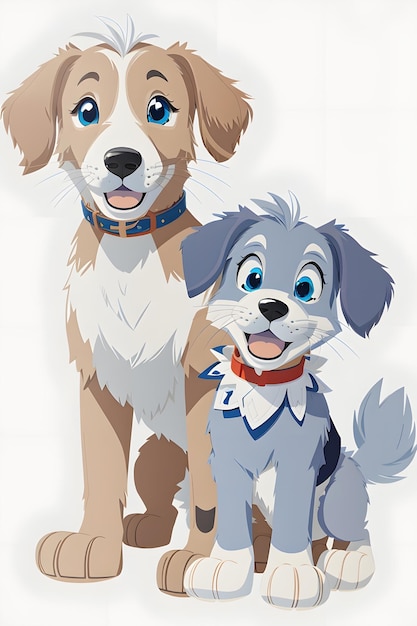 Chien avec style de dessin animé chiot Disney généré par ai