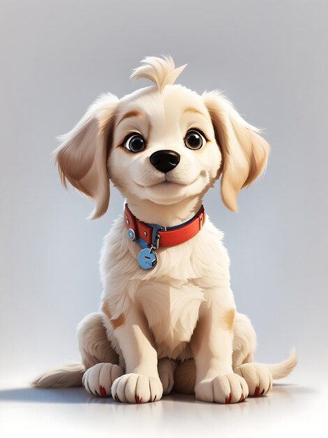 Chien avec style de dessin animé Disney chiot