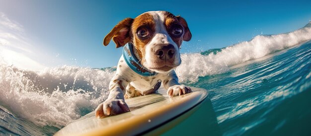 Chien surfant IA générative