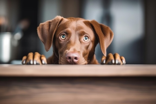 Le chien à la table