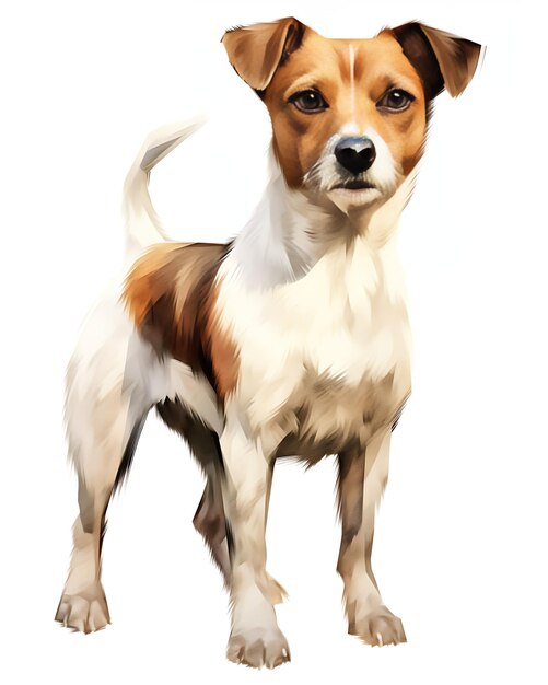 Le chien terrier Jack Russell à l'aquarelle