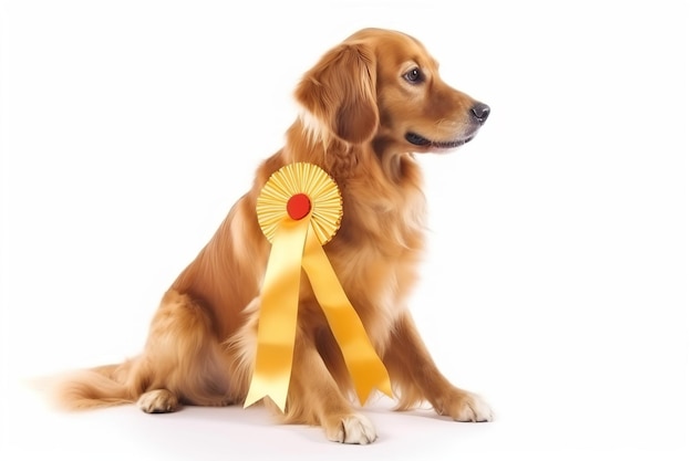 chien avec un trophée du 1er prix