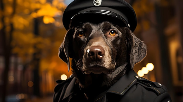 chien en uniforme de police