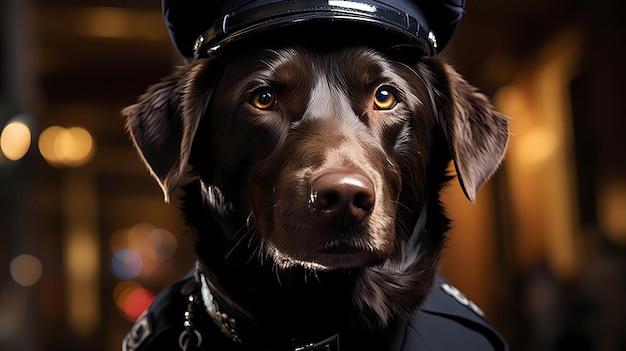 chien en uniforme de police