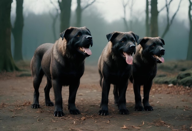 Des chiens de chasse fatigués.