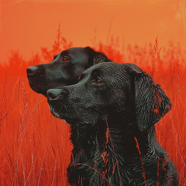 Photo chiens de chasse page d'atterrissage art de l'album rouge tonnage partagé