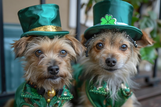 Les chiens léprechauns chanceux Fêtes de la Saint-Patrick