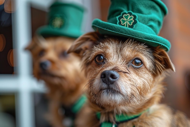 Les chiens léprechauns chanceux Fêtes de la Saint-Patrick