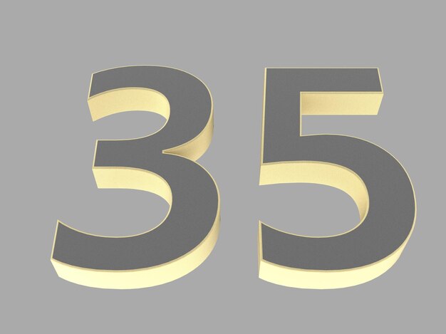 Chiffre d'or chiffre 3d illustration un deux trois