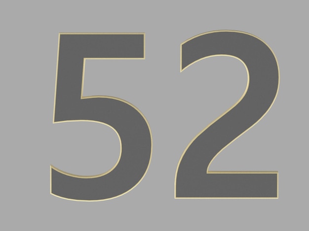 Chiffre d'or chiffre 3d illustration un deux trois