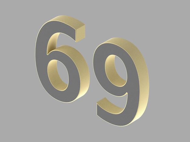 Chiffre d'or chiffre 3d illustration un deux trois