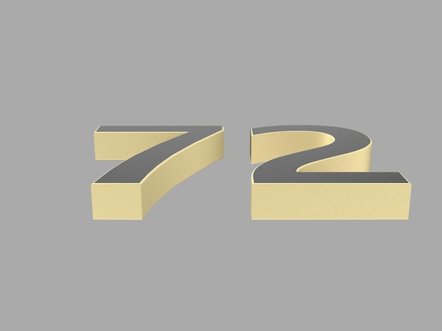 Chiffre d'or chiffre 3d illustration un deux trois