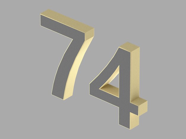 Chiffre d'or chiffre 3d illustration un deux trois