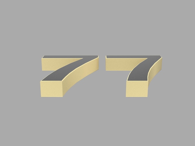 Chiffre d'or chiffre 3d illustration un deux trois