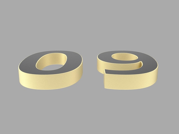 Chiffre d'or chiffre 3d illustration un deux trois