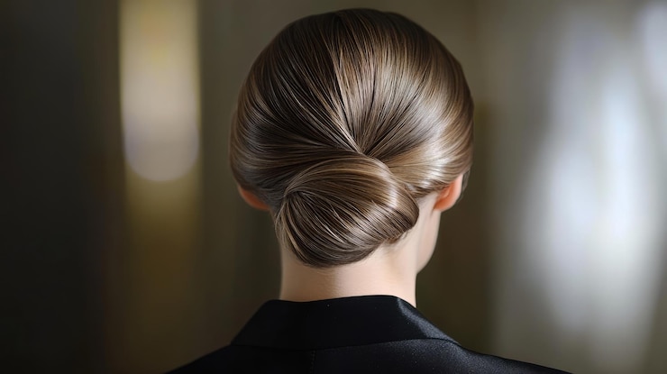 Photo un chignon poli à la nuque parfait pour les événements formels