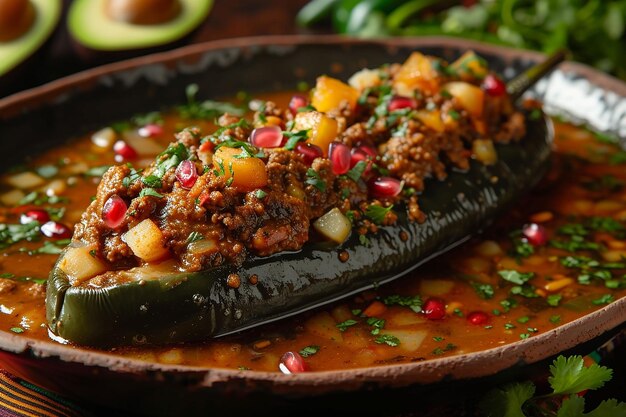 Chiles en Nogada cuisine traditionnelle mexicaine