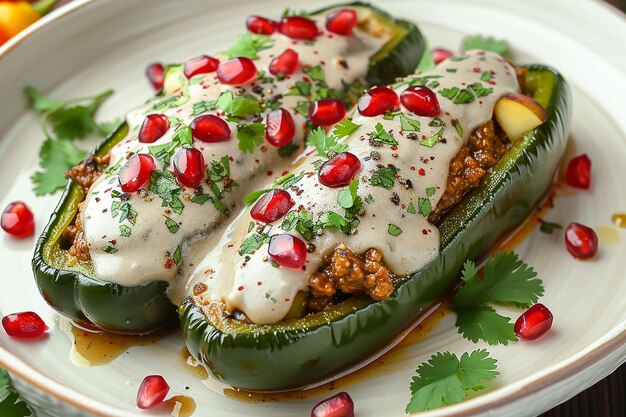 Chiles en Nogada cuisine traditionnelle mexicaine