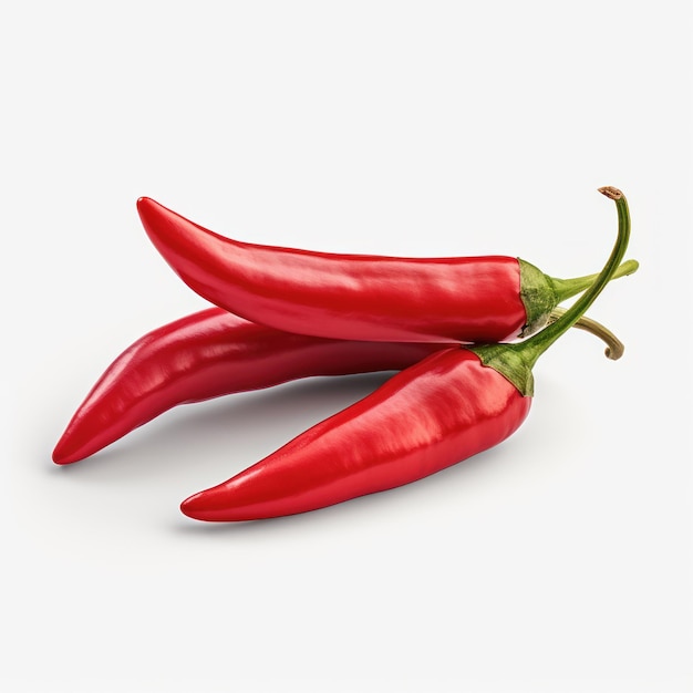 Chili rouge sur fond blanc