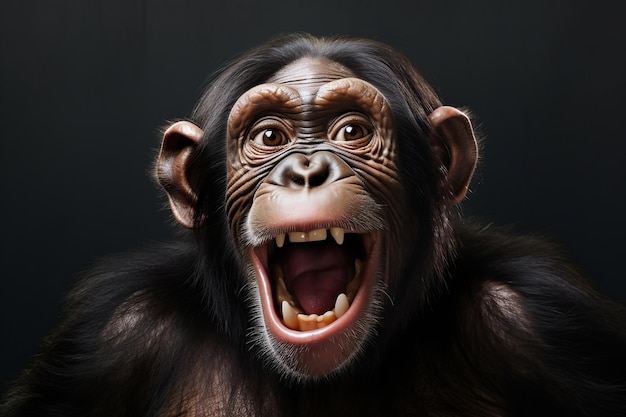 Un chimpanzé affichant une gamme d'émotions un singe plein d'humour avec des expressions animées Generative Ai