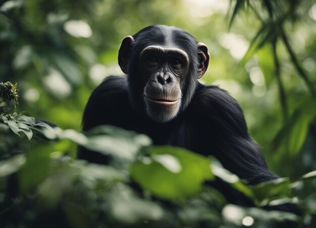 Photo un chimpanzé noir.