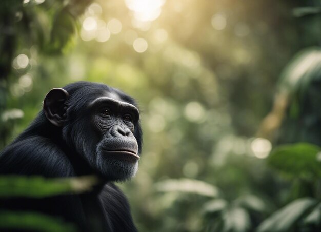 Photo un chimpanzé noir.