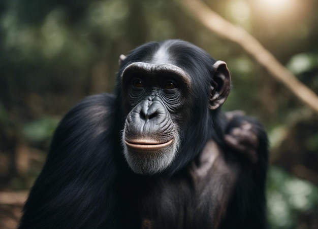 Photo un chimpanzé noir.