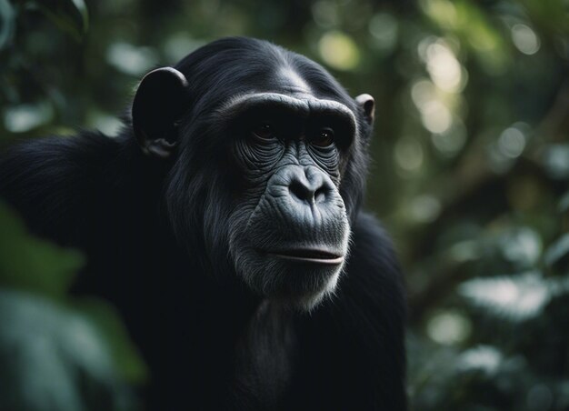 Photo un chimpanzé noir.