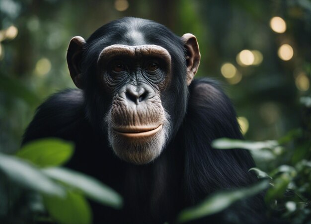 Photo un chimpanzé noir.