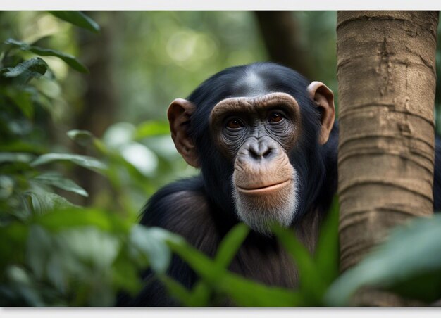 Photo un chimpanzé noir.