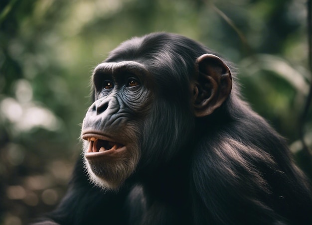 Photo un chimpanzé noir.