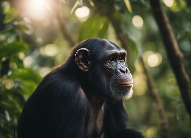 Photo un chimpanzé noir.